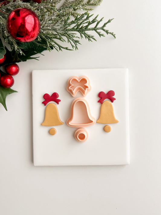 Christmas Bell Set Clay Cutter | Christmas Bell Set Polymer Clay Cutter for DIY Holiday Earrings Festive Jewelry and Handmade Winter Accessories