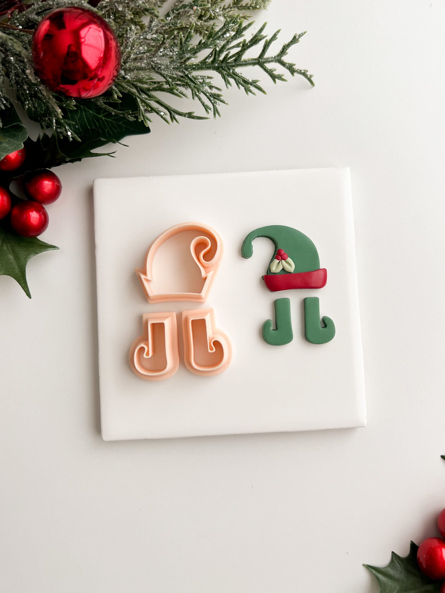 Elf Hat and Boots Set Clay Cutters | Elf Hat and Boots Set Polymer Clay Cutters for DIY Christmas Earrings Santa's Helper Jewelry and Handmade Festive Accessories