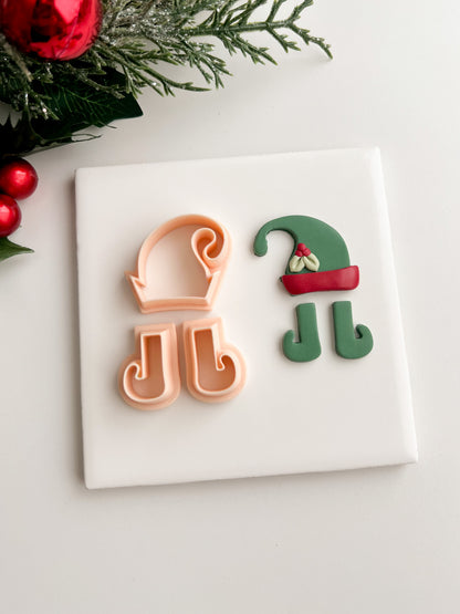 Elf Hat and Boots Set Clay Cutters | Elf Hat and Boots Set Polymer Clay Cutters for DIY Christmas Earrings Santa's Helper Jewelry and Handmade Festive Accessories