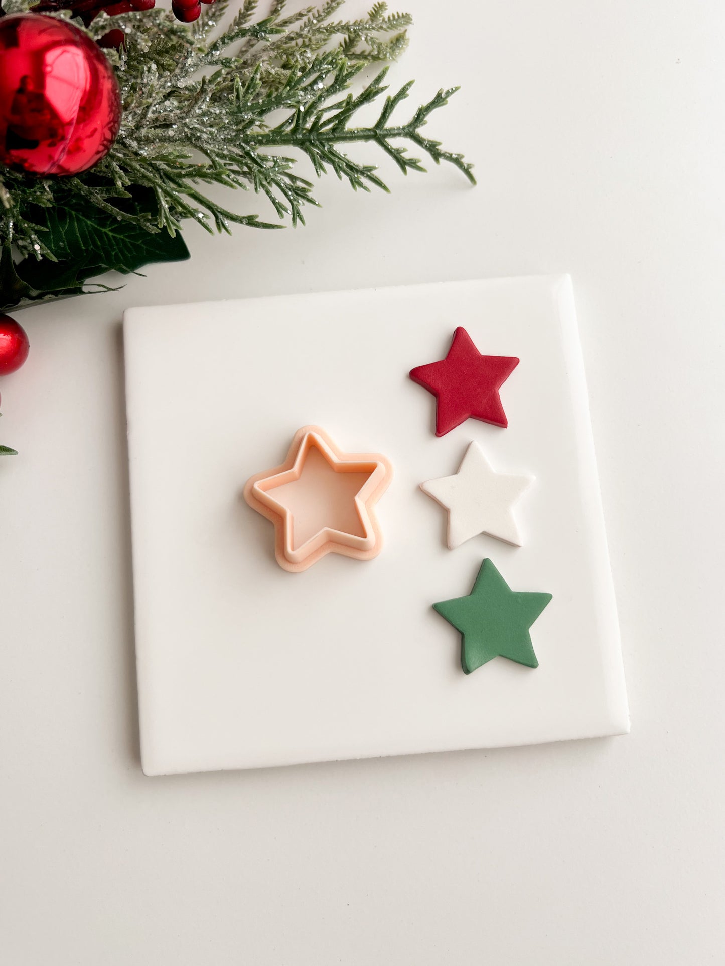Christmas Tree Star Clay Cutter | Christmas Tree Star Polymer Clay Cutter for DIY Holiday Earrings Festive Jewelry and Handmade Christmas Accessories