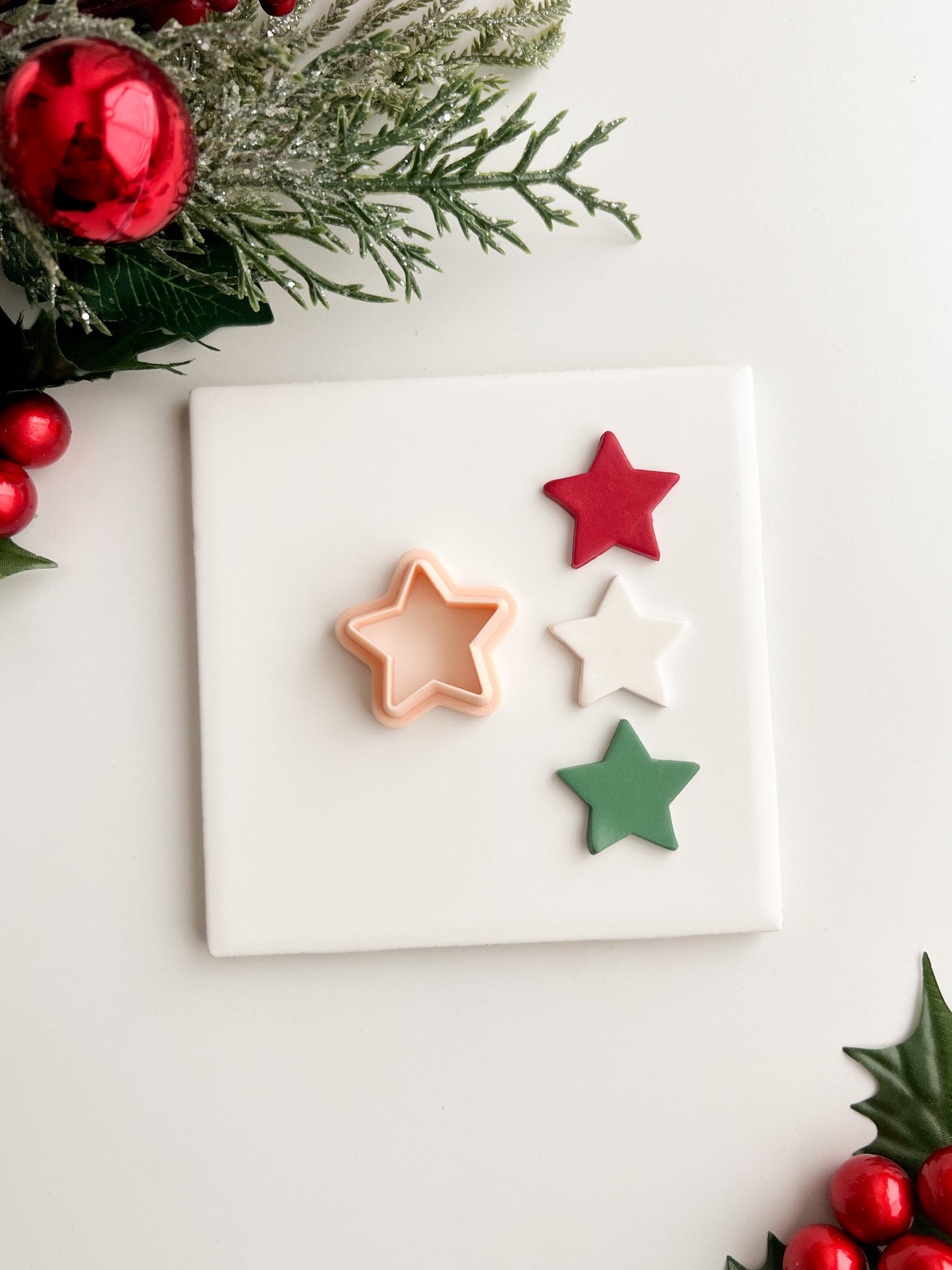 Christmas Tree Star Clay Cutter | Christmas Tree Star Polymer Clay Cutter for DIY Holiday Earrings Festive Jewelry and Handmade Christmas Accessories