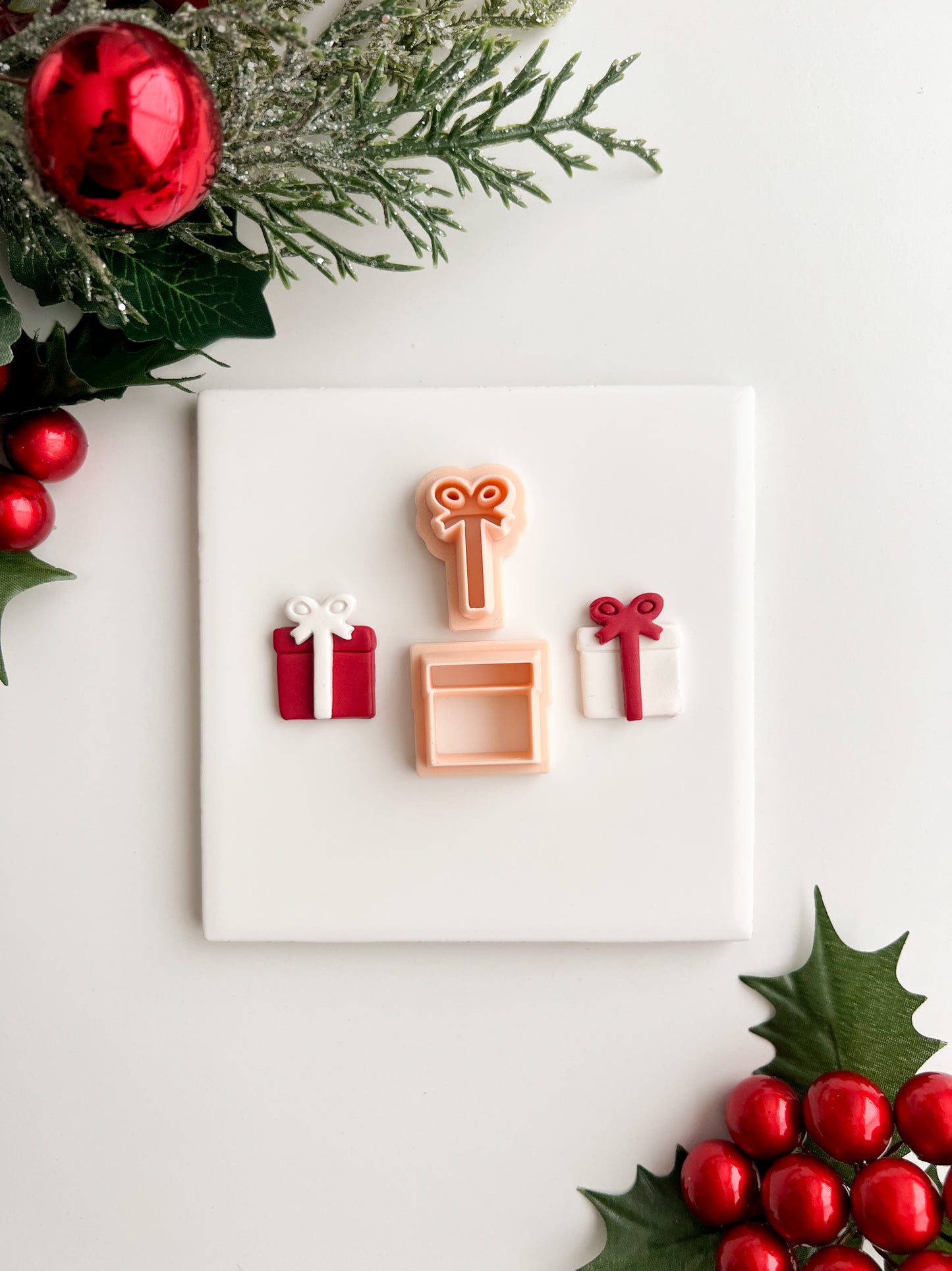 Christmas Present No. 2 Clay Cutter | Christmas Present No. 2 Polymer Clay Cutter for DIY Holiday Earrings Festive Gift Jewelry and Handmade Winter Accessories