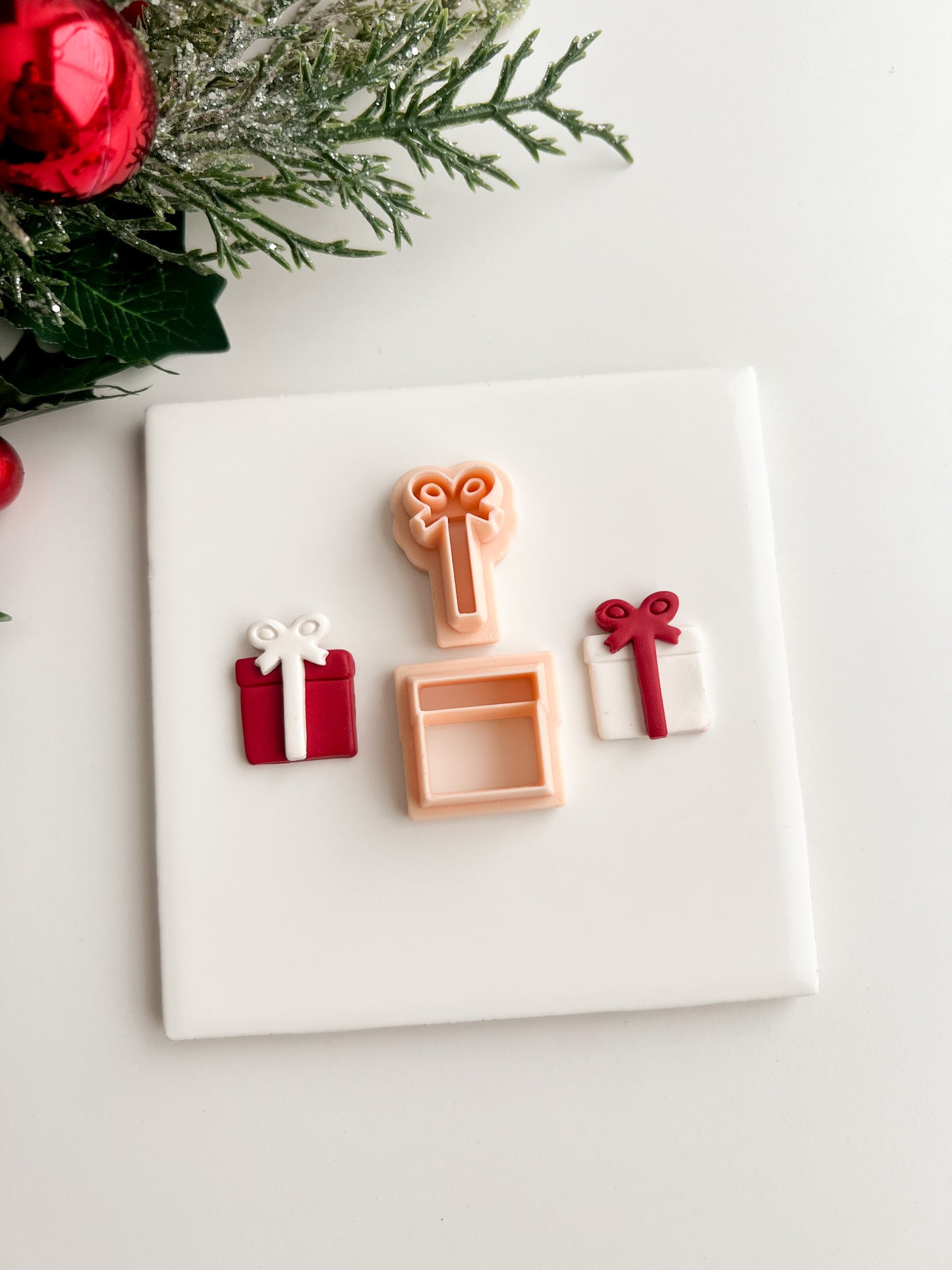 Christmas Present No. 2 Clay Cutter | Christmas Present No. 2 Polymer Clay Cutter for DIY Holiday Earrings Festive Gift Jewelry and Handmade Winter Accessories