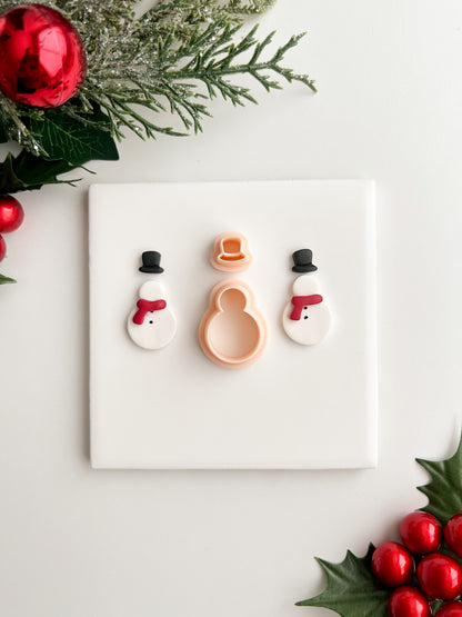 Snowman No. 2 Clay Cutter Set | Snowman No. 2 Polymer Clay Cutter Set for DIY Holiday Earrings Christmas Jewelry and Handmade Winter Accessories