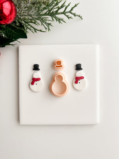 Snowman No. 2 Clay Cutter Set | Snowman No. 2 Polymer Clay Cutter Set for DIY Holiday Earrings Christmas Jewelry and Handmade Winter Accessories