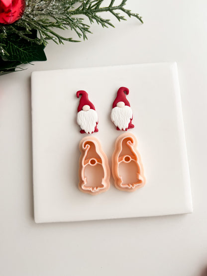 Gnome No. 2 Clay Cutter | Gnome No. 2 Polymer Clay Cutter for DIY Winter Earrings Festive Jewelry and Handmade Christmas Accessories