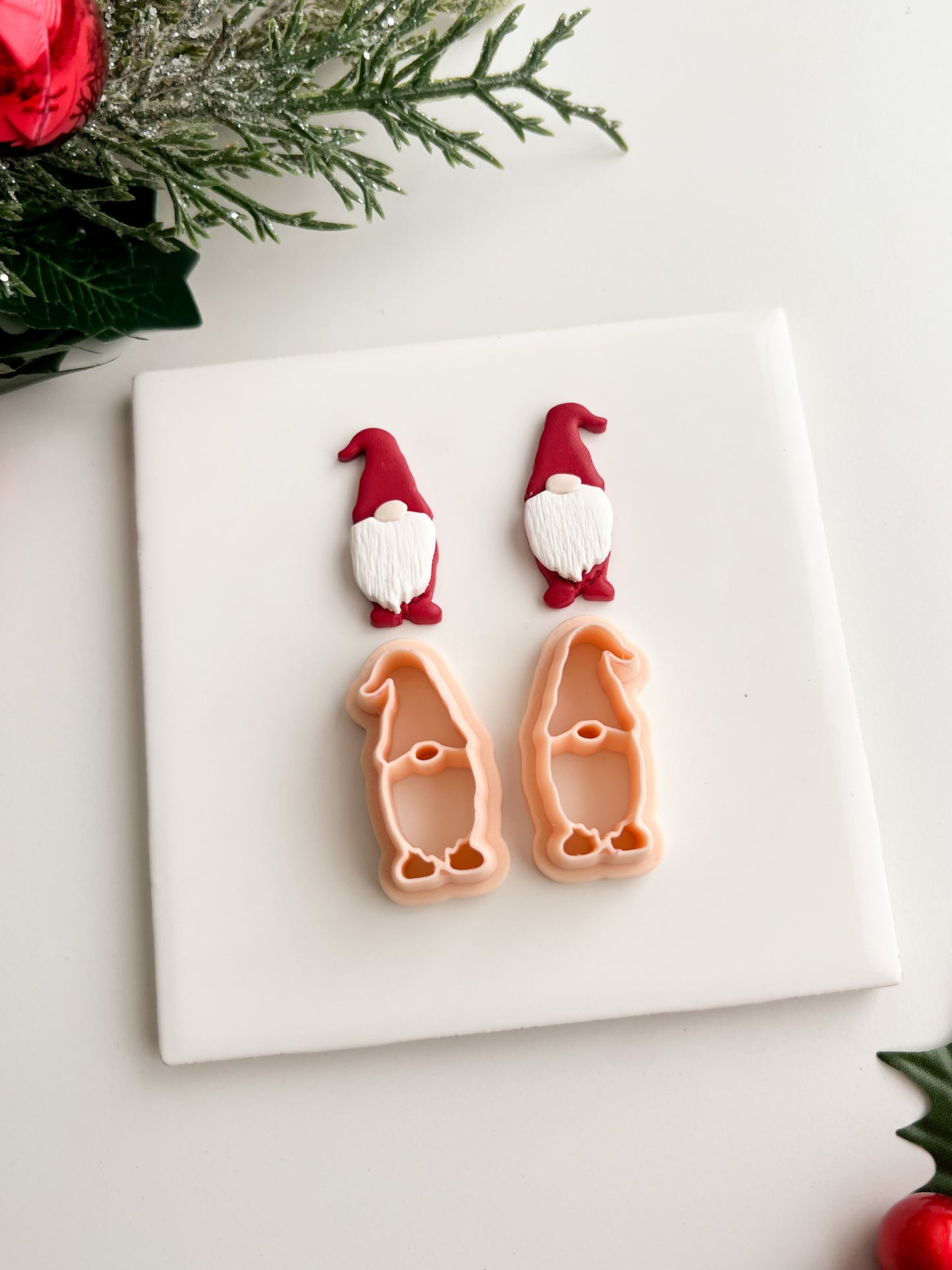 Gnome No. 3 Clay Cutter | Gnome No. 3 Polymer Clay Cutter for DIY Holiday Earrings Nordic Jewelry and Handmade Christmas Accessories