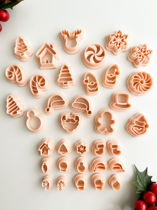 Christmas Bundle 2023 Clay Set | Christmas Bundle 2023 Polymer Clay Cutter Set for DIY Holiday Earrings Christmas-Themed Jewelry and Handmade Seasonal Accessories