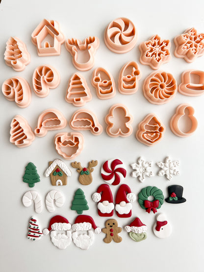 Christmas Bundle 2023 Clay Set | Christmas Bundle 2023 Polymer Clay Cutter Set for DIY Holiday Earrings Christmas-Themed Jewelry and Handmade Seasonal Accessories