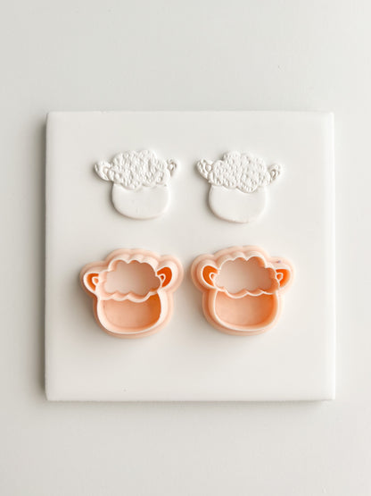 Lamb Set Clay Cutter | Lamb Set Polymer Clay Cutter for DIY Farm Earrings Cute Jewelry and Handmade Country Accessories