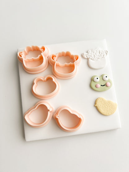 Spring Animal Trio Clay Cutter Set | Spring Animal Trio Polymer Clay Cutter Set for DIY Easter Earrings Cute Jewelry and Handmade Animal Accessories