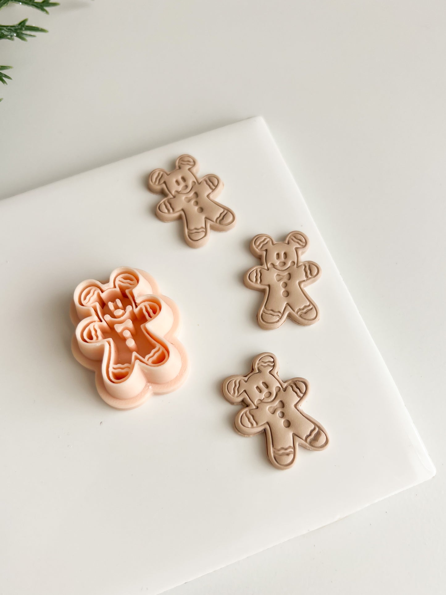 Mickey Gingerbread Man Clay Cutter | Mickey Gingerbread Man Polymer Clay Cutter for DIY Christmas Earrings Baking-Themed Jewelry and Handmade Holiday Accessories