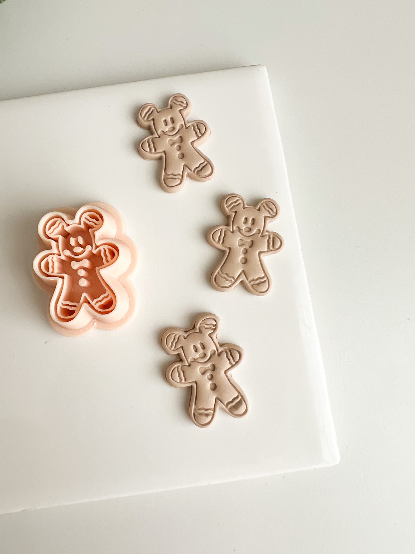 Mickey Gingerbread Man Clay Cutter | Mickey Gingerbread Man Polymer Clay Cutter for DIY Christmas Earrings Baking-Themed Jewelry and Handmade Holiday Accessories
