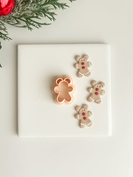 Outline Gingerbread Mickey Mouse Outline Cookie Clay Cutter | Gingerbread Mickey Mouse Polymer Clay Cutter for DIY Holiday Earrings Disney-Themed Jewelry and Handmade Baking Accessories