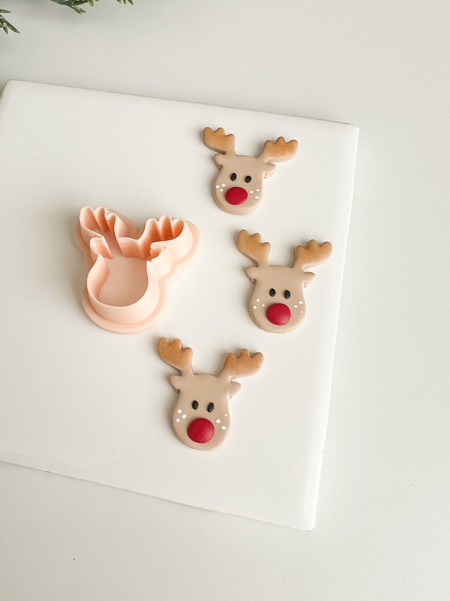 Reindeer Head No. 2 Clay Cutter | Reindeer Head No. 2 Polymer Clay Cutter for DIY Christmas Earrings Holiday Jewelry and Handmade Winter Accessories