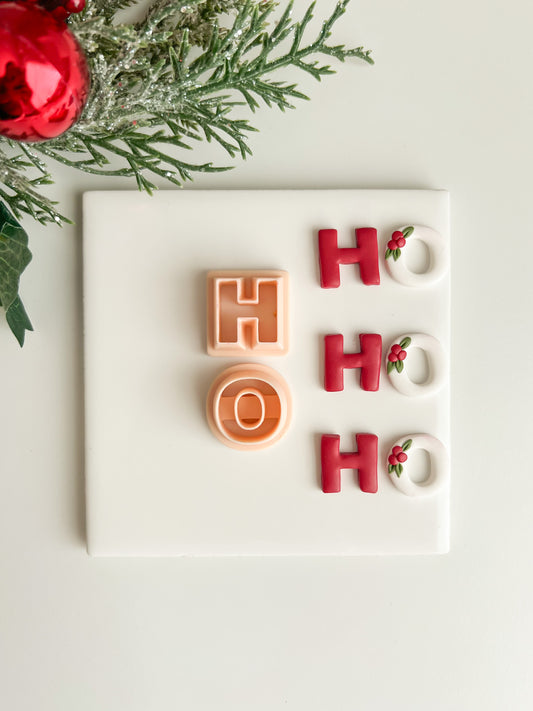 Ho Ho Letters Clay Cutter | Ho Ho Letters Polymer Clay Cutter for DIY Christmas Earrings Holiday Jewelry and Handmade Festive Accessories