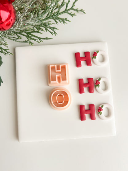 Ho Ho Letters Clay Cutter | Ho Ho Letters Polymer Clay Cutter for DIY Christmas Earrings Holiday Jewelry and Handmade Festive Accessories