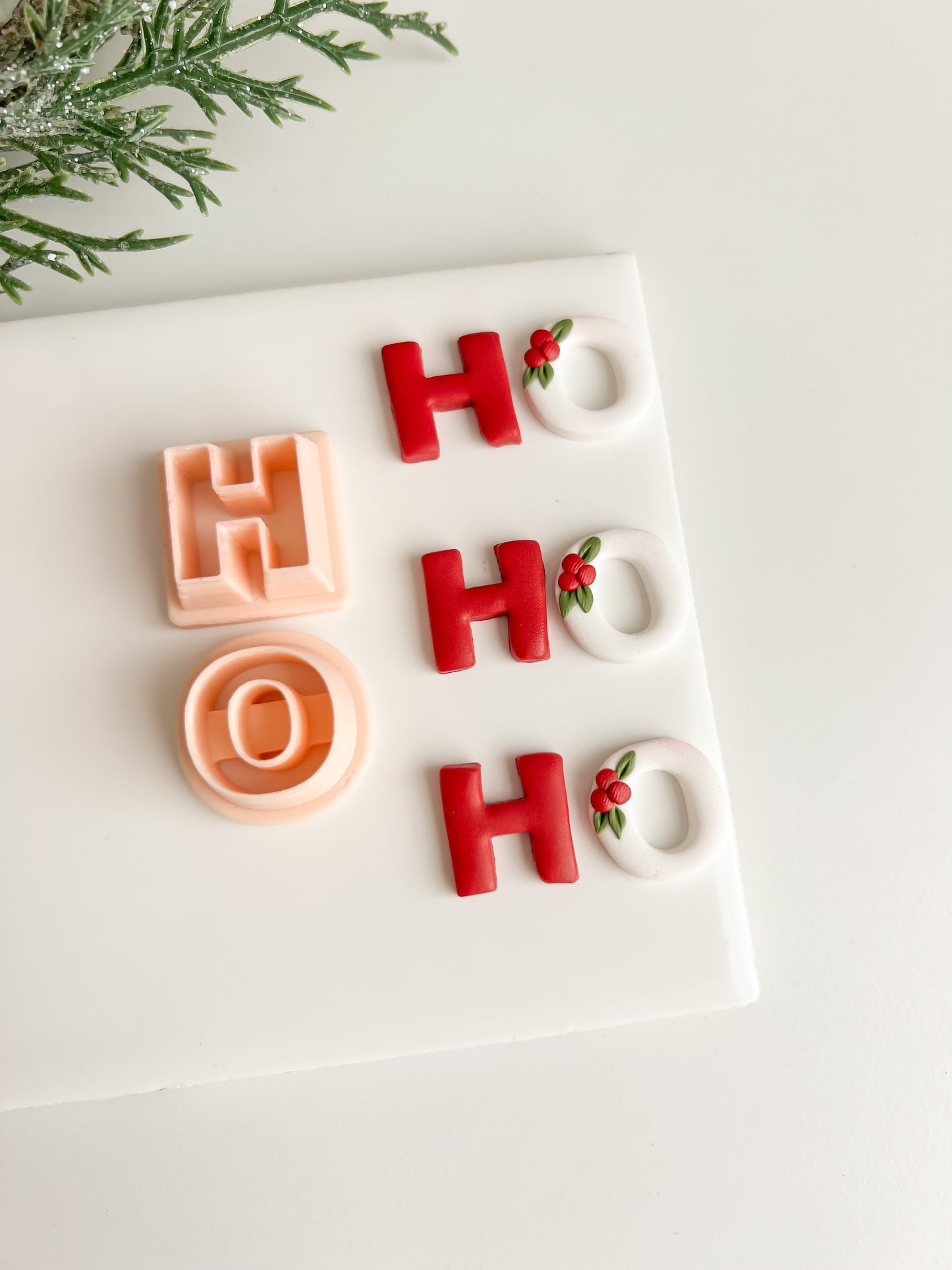 Ho Ho Letters Clay Cutter | Ho Ho Letters Polymer Clay Cutter for DIY Christmas Earrings Holiday Jewelry and Handmade Festive Accessories