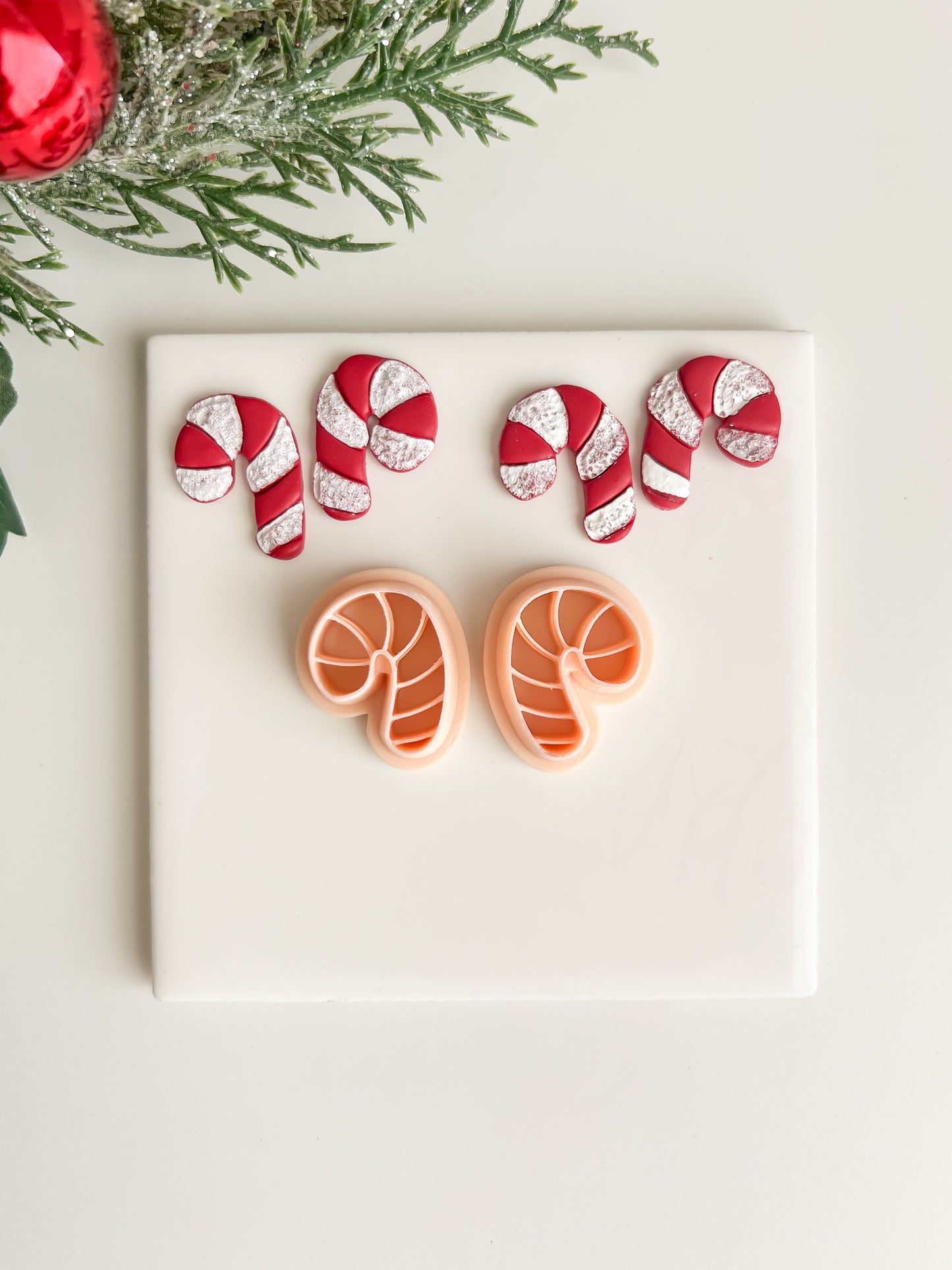 Candy Cane No. 3 Clay Cutter | Candy Cane No. 3 Polymer Clay Cutter for DIY Christmas Earrings Candy-Themed Jewelry and Handmade Holiday Accessories