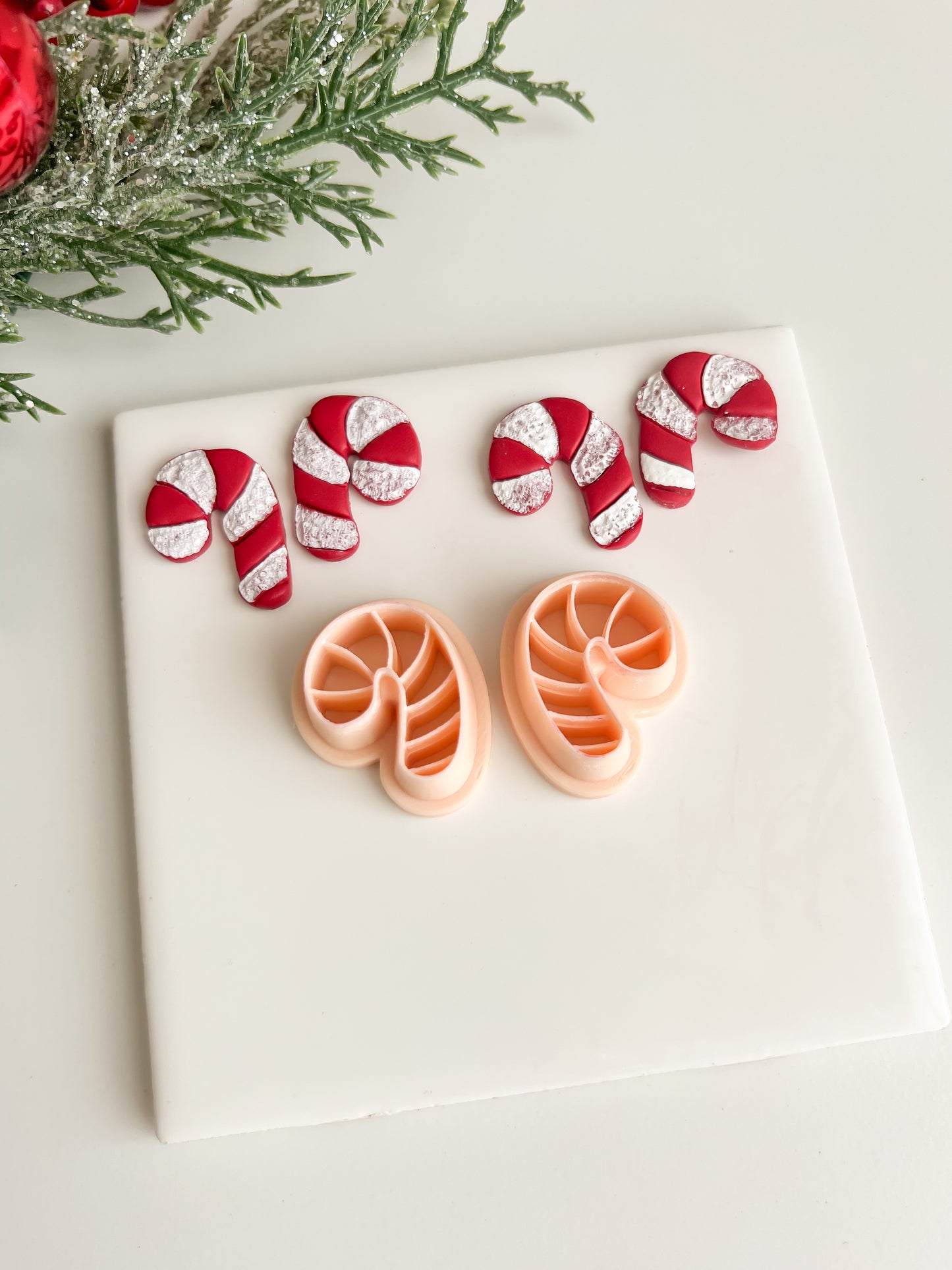 Candy Cane No. 3 Clay Cutter | Candy Cane No. 3 Polymer Clay Cutter for DIY Christmas Earrings Candy-Themed Jewelry and Handmade Holiday Accessories
