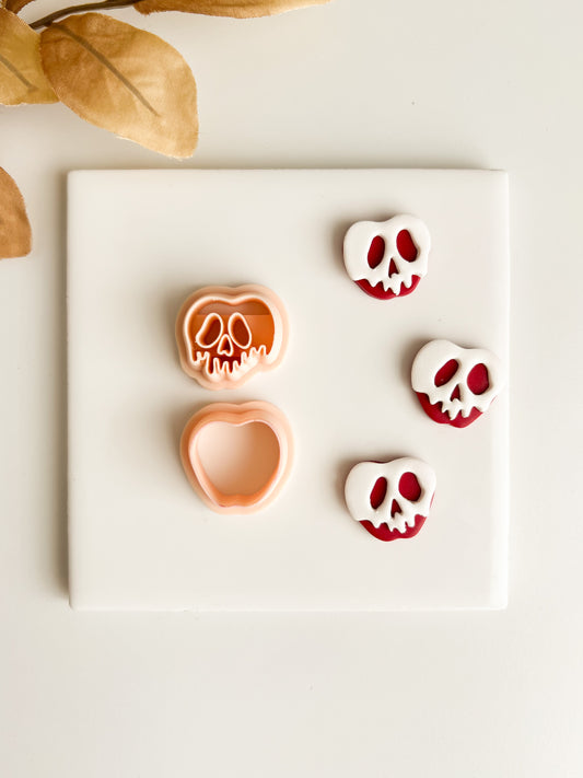 Poison Apple Clay Cutter | Poison Apple Polymer Clay Cutter for DIY Halloween Earrings Spooky Jewelry and Handmade Fairy Tale Accessories