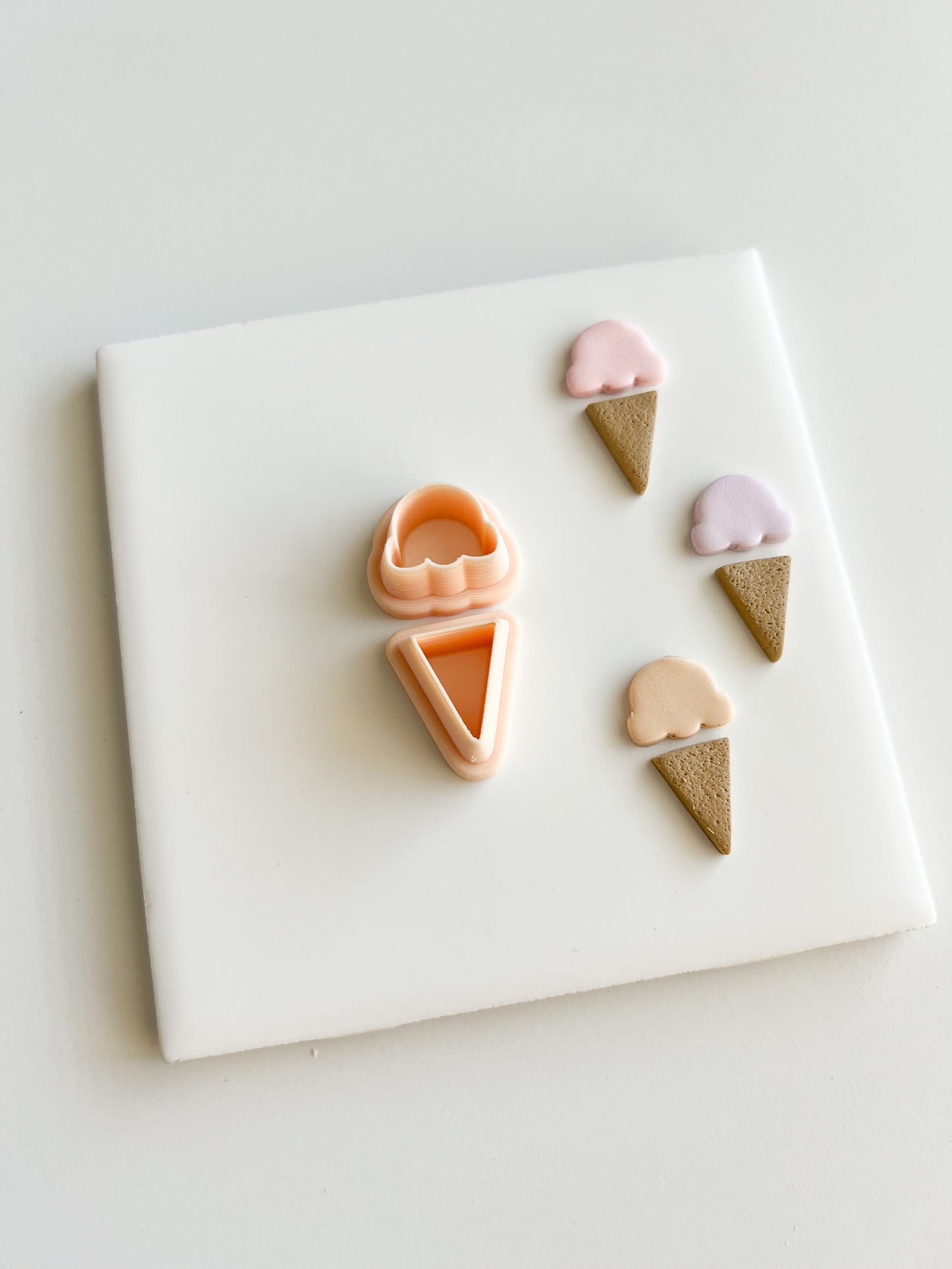 Ice Cream 2 Part Clay Cutter | Ice Cream 2 Part Polymer Clay Cutter for DIY Frozen Treat Earrings Cute Jewelry and Handmade Dessert Accessories