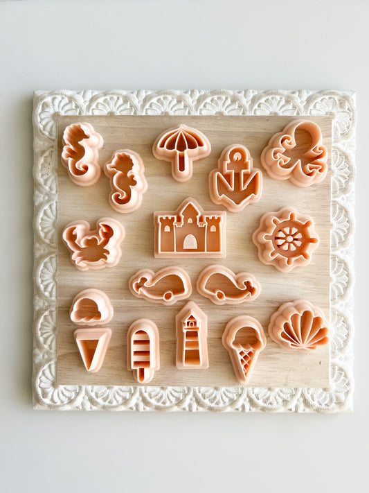 Summer Bundle (12 Pieces) Clay Cutters | Summer Bundle Polymer Clay Cutter Set for DIY Seasonal Earrings Beach-Themed Jewelry and Handmade Vacation Accessories