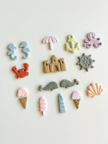 Summer Bundle (12 Pieces) Clay Cutters | Summer Bundle Polymer Clay Cutter Set for DIY Seasonal Earrings Beach-Themed Jewelry and Handmade Vacation Accessories