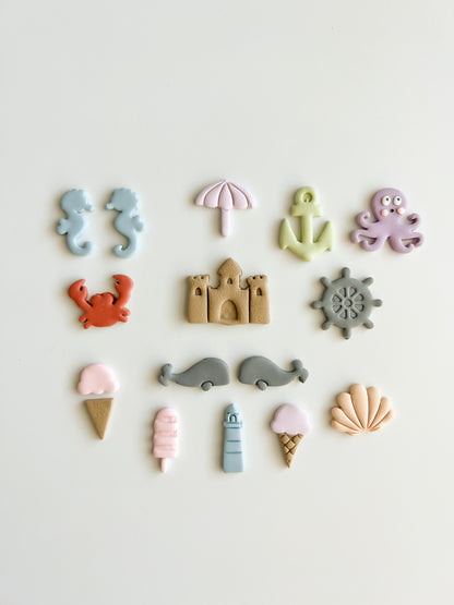 Summer Bundle (12 Pieces) Clay Cutters | Summer Bundle Polymer Clay Cutter Set for DIY Seasonal Earrings Beach-Themed Jewelry and Handmade Vacation Accessories