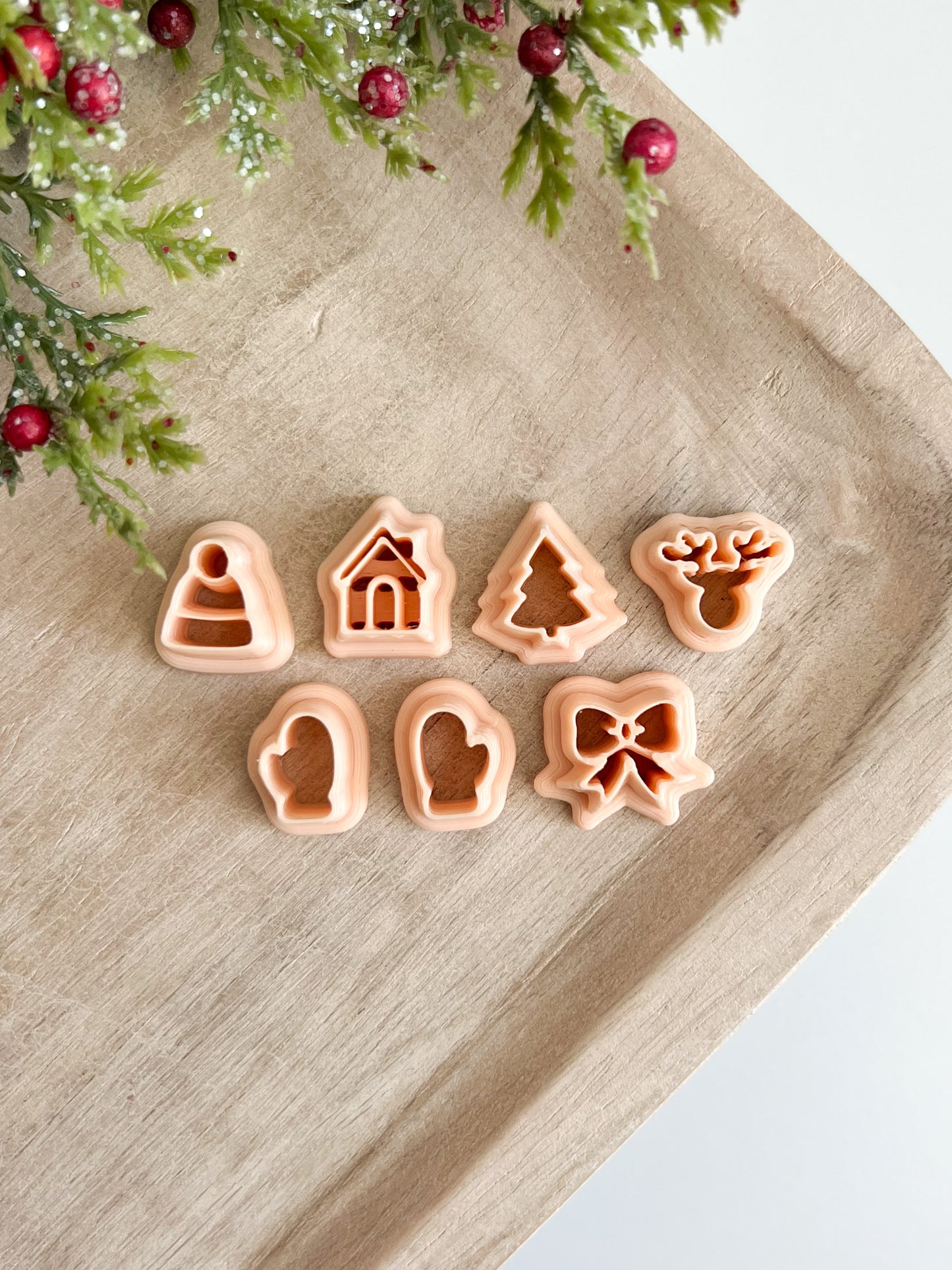 Christmas Stud Pack Clay Cutter | Christmas Stud Pack Polymer Clay Cutter Set for DIY Holiday Earrings Festive Jewelry and Seasonal Handmade Accessories