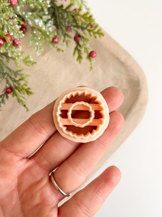 Christmas Wreath No. 1 Clay Cutter | Christmas Wreath Polymer Clay Cutter for DIY Holiday Earrings Festive Jewelry and Handmade Seasonal Crafts