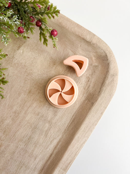 Peppermint No. 1 Clay Cutter | Christmas Peppermint Candy Polymer Clay Cutter for DIY Earrings and Gifts
