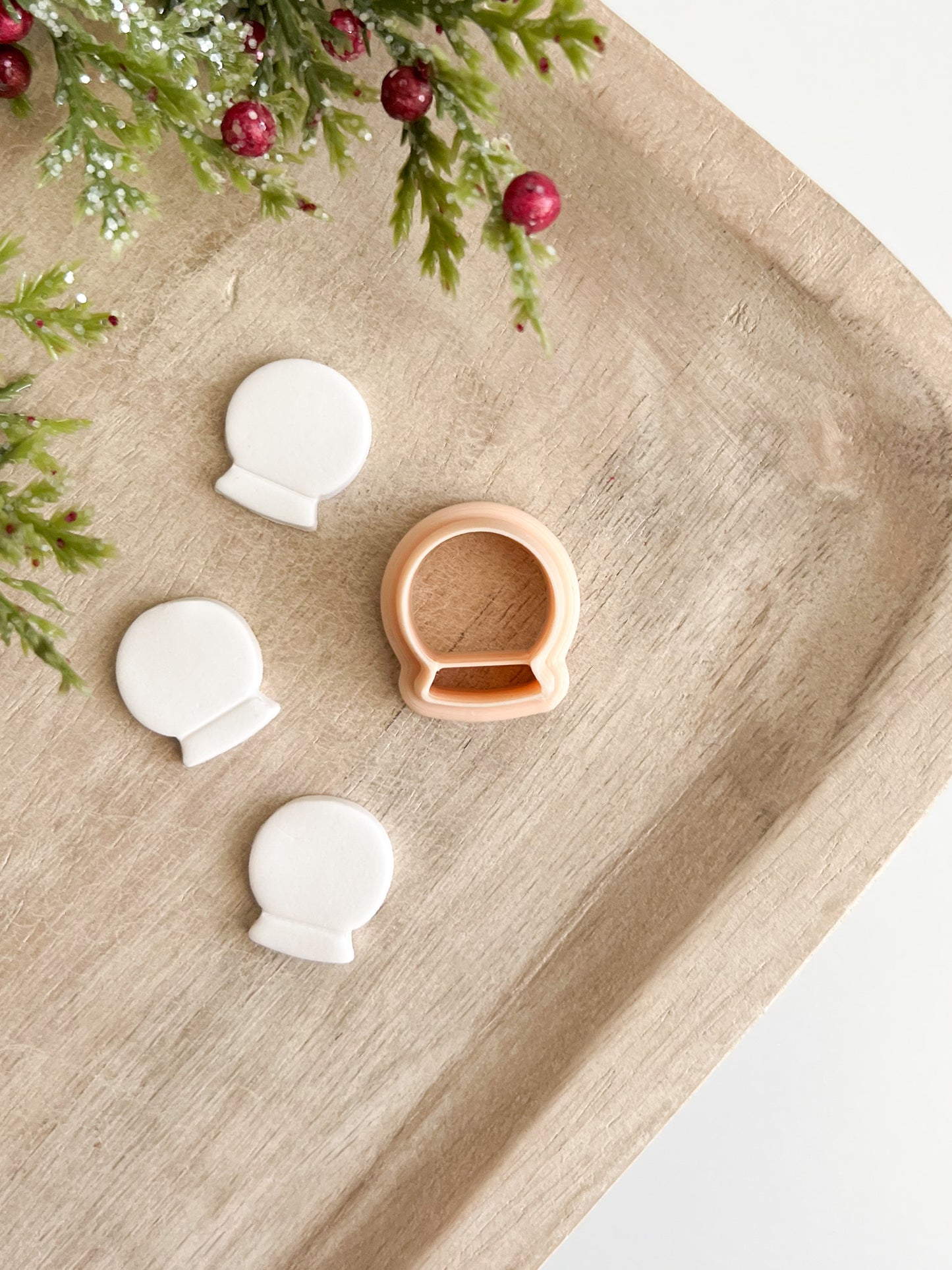 Snowglobe Clay Cutter | Christmas Polymer Clay Cutter for DIY Earrings and Holiday Jewelry