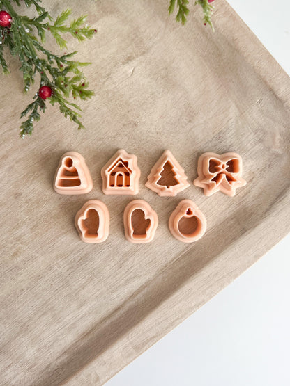 Christmas Stud Pack Clay Cutter | Christmas Stud Pack Polymer Clay Cutter Set for DIY Holiday Earrings Festive Jewelry and Seasonal Handmade Accessories