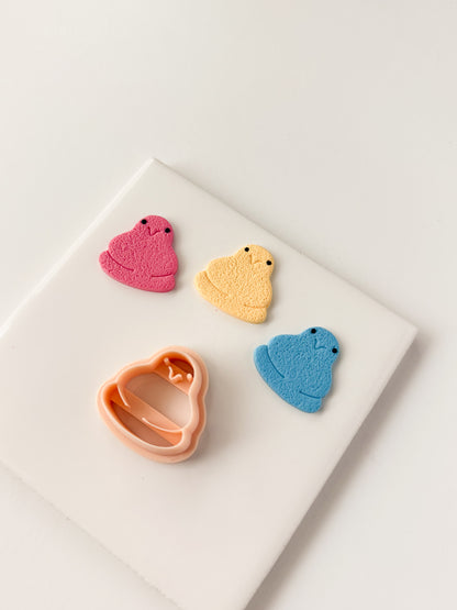 Chick Marshmellow Peep Clay Cutter | Chick Marshmallow Peep Polymer Clay Cutter for DIY Easter Earrings Cute Jewelry and Handmade Spring Accessories