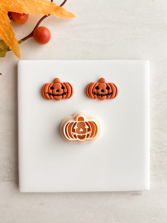 Stitched Mouth Jack O Lantern | Stitched Mouth Jack O Lantern Polymer Clay Cutter for DIY Halloween Earrings Spooky Jewelry and Handmade Pumpkin Accessories
