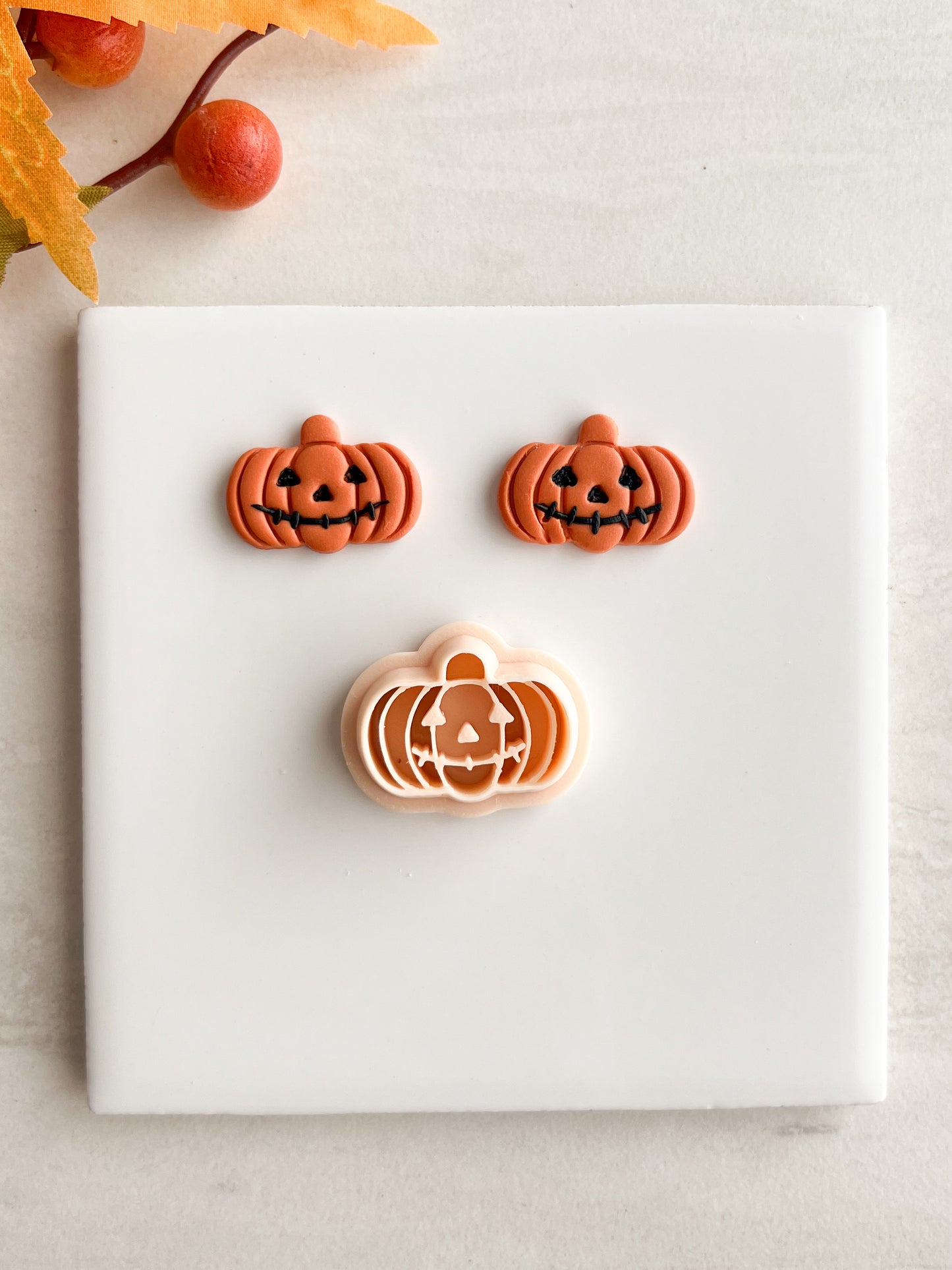 Stitched Mouth Jack O Lantern | Stitched Mouth Jack O Lantern Polymer Clay Cutter for DIY Halloween Earrings Spooky Jewelry and Handmade Pumpkin Accessories