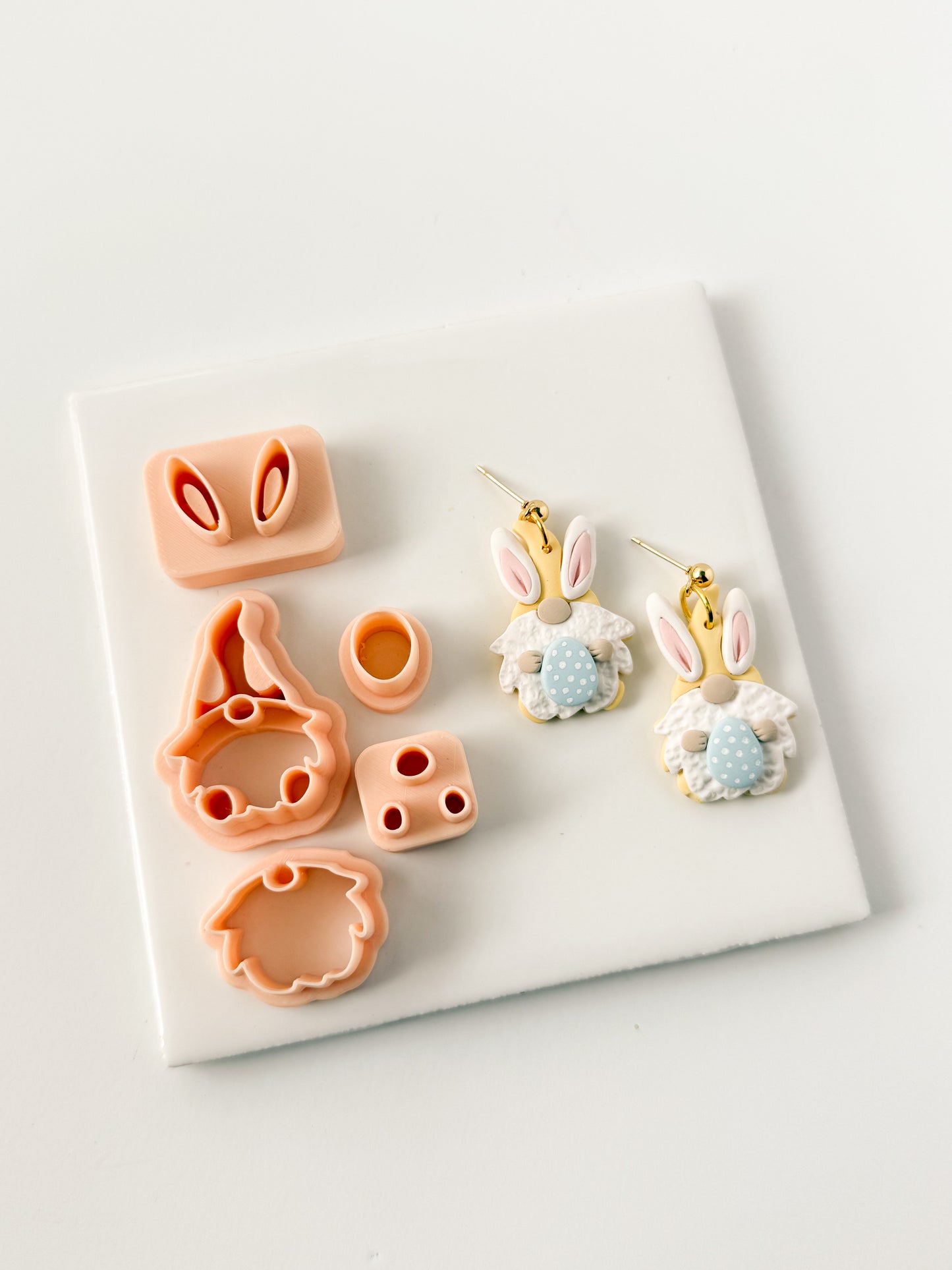 Rabbit Gnome No. 8 Clay Cutter | Rabbit Gnome Polymer Clay Cutter for DIY Easter Earrings Spring Jewelry and Handmade Whimsical Accessories