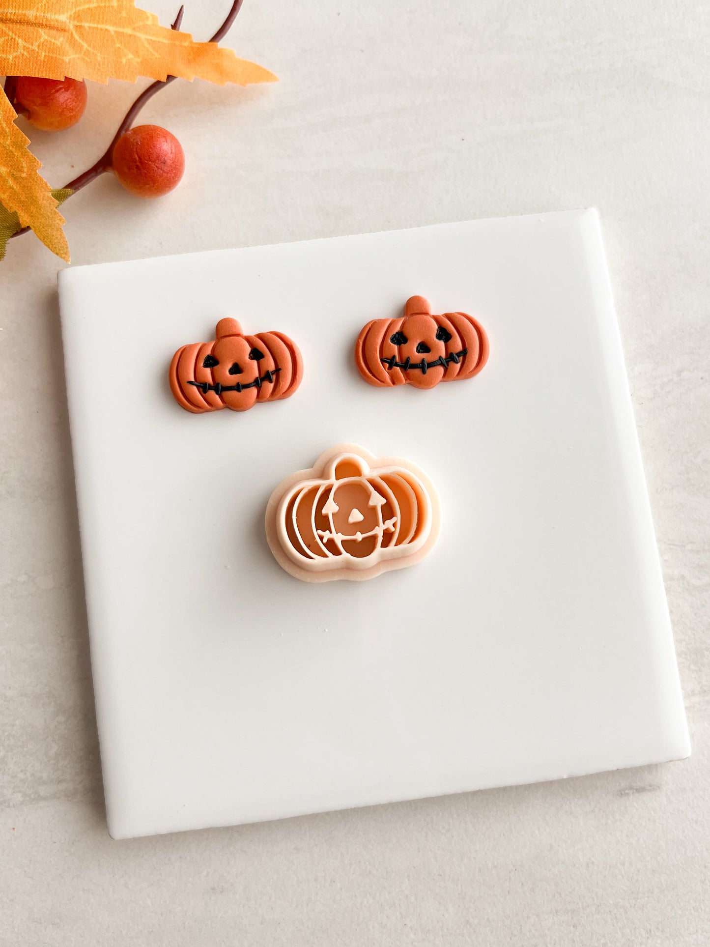 Stitched Mouth Jack O Lantern | Stitched Mouth Jack O Lantern Polymer Clay Cutter for DIY Halloween Earrings Spooky Jewelry and Handmade Pumpkin Accessories