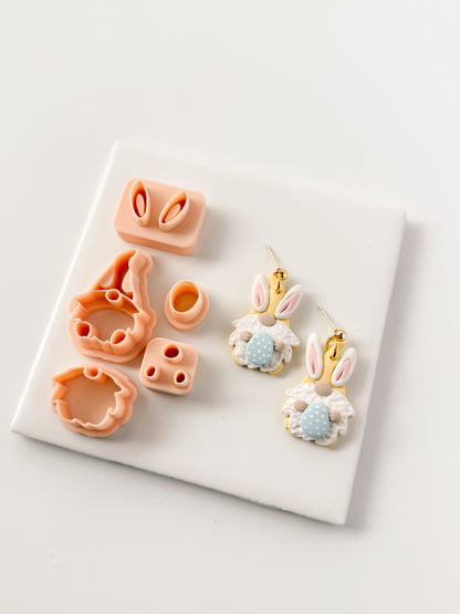 Rabbit Gnome No. 8 Clay Cutter | Rabbit Gnome Polymer Clay Cutter for DIY Easter Earrings Spring Jewelry and Handmade Whimsical Accessories