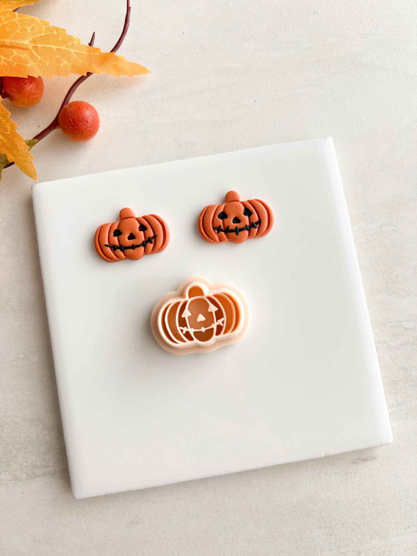 Stitched Mouth Jack O Lantern | Stitched Mouth Jack O Lantern Polymer Clay Cutter for DIY Halloween Earrings Spooky Jewelry and Handmade Pumpkin Accessories