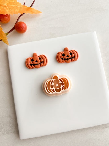 Stitched Mouth Jack O Lantern | Stitched Mouth Jack O Lantern Polymer Clay Cutter for DIY Halloween Earrings Spooky Jewelry and Handmade Pumpkin Accessories