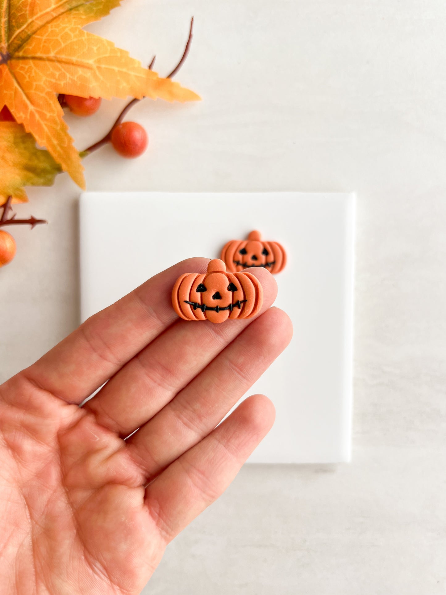 Stitched Mouth Jack O Lantern | Stitched Mouth Jack O Lantern Polymer Clay Cutter for DIY Halloween Earrings Spooky Jewelry and Handmade Pumpkin Accessories