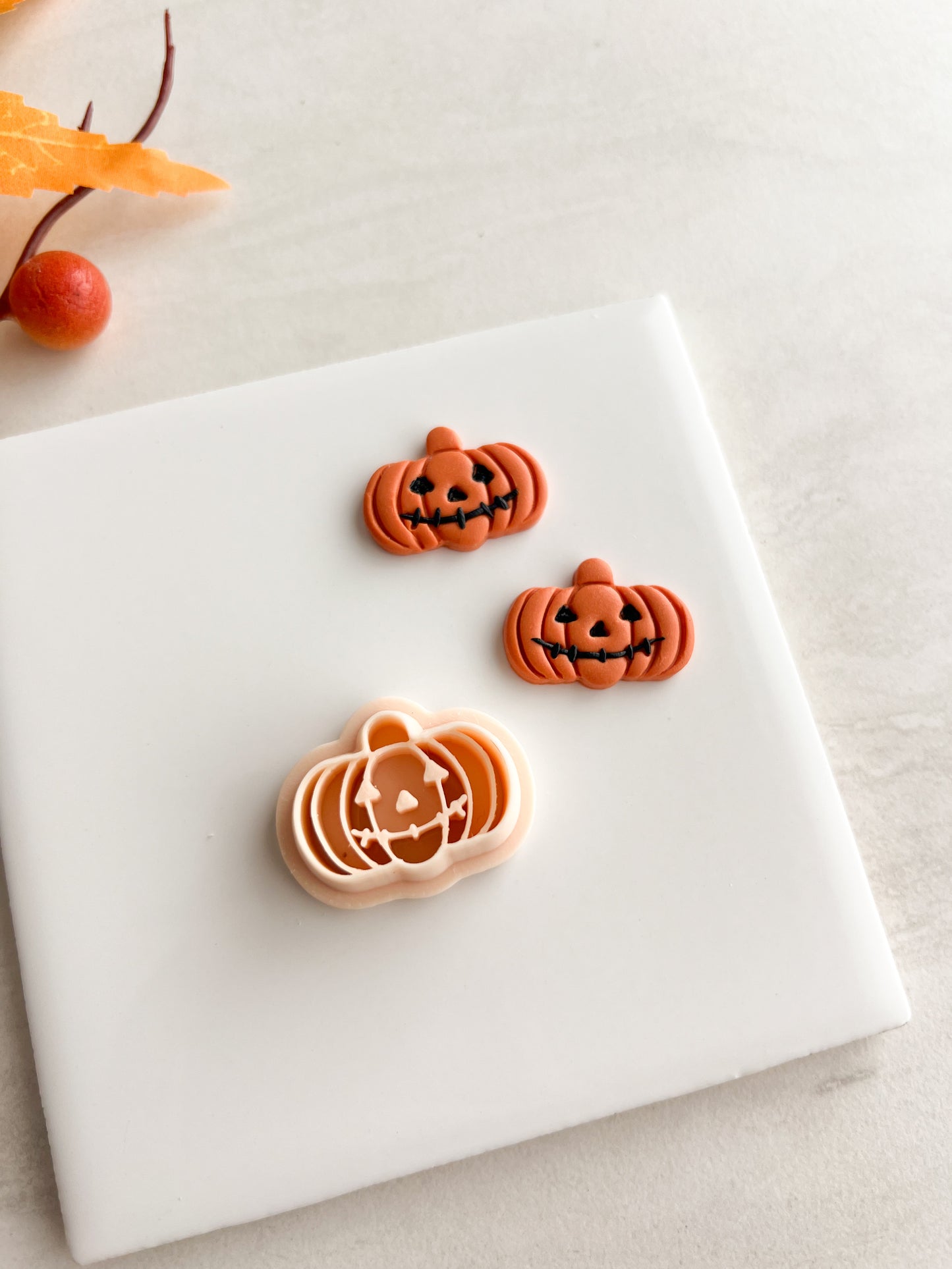 Stitched Mouth Jack O Lantern | Stitched Mouth Jack O Lantern Polymer Clay Cutter for DIY Halloween Earrings Spooky Jewelry and Handmade Pumpkin Accessories