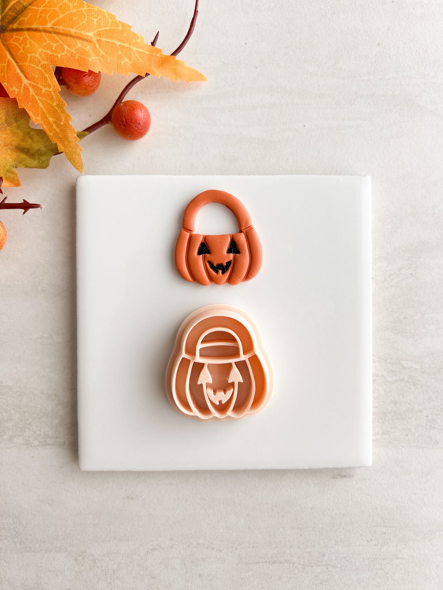Trick or Treat Bucket No. 2 Clay Cutter | Trick or Treat Bucket Polymer Clay Cutter for DIY Halloween Earrings Spooky Jewelry and Handmade Halloween Accessories