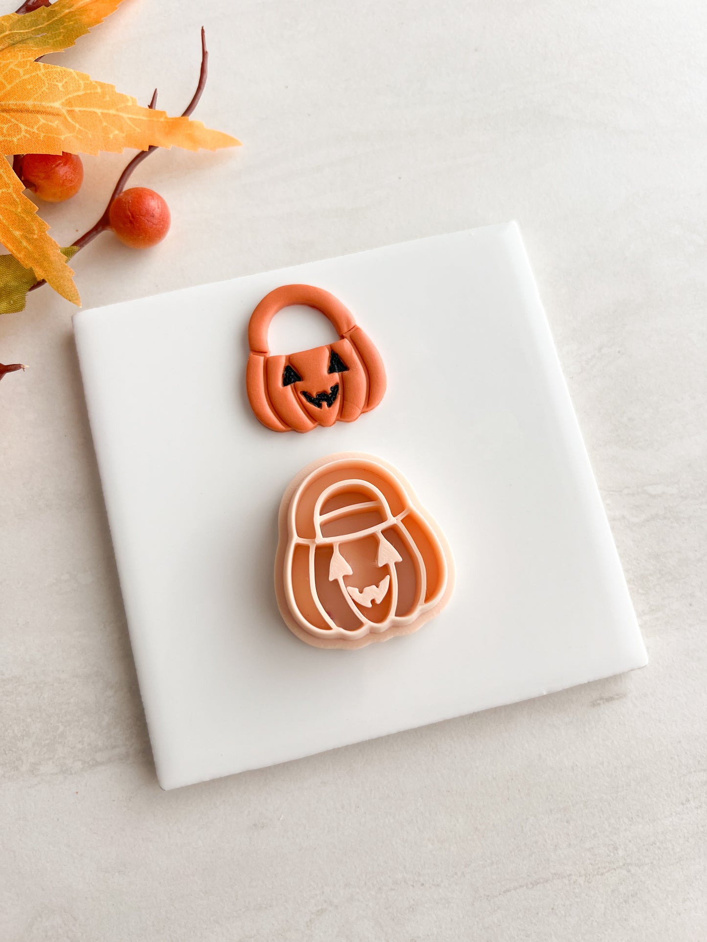 Trick or Treat Bucket No. 2 Clay Cutter | Trick or Treat Bucket Polymer Clay Cutter for DIY Halloween Earrings Spooky Jewelry and Handmade Halloween Accessories