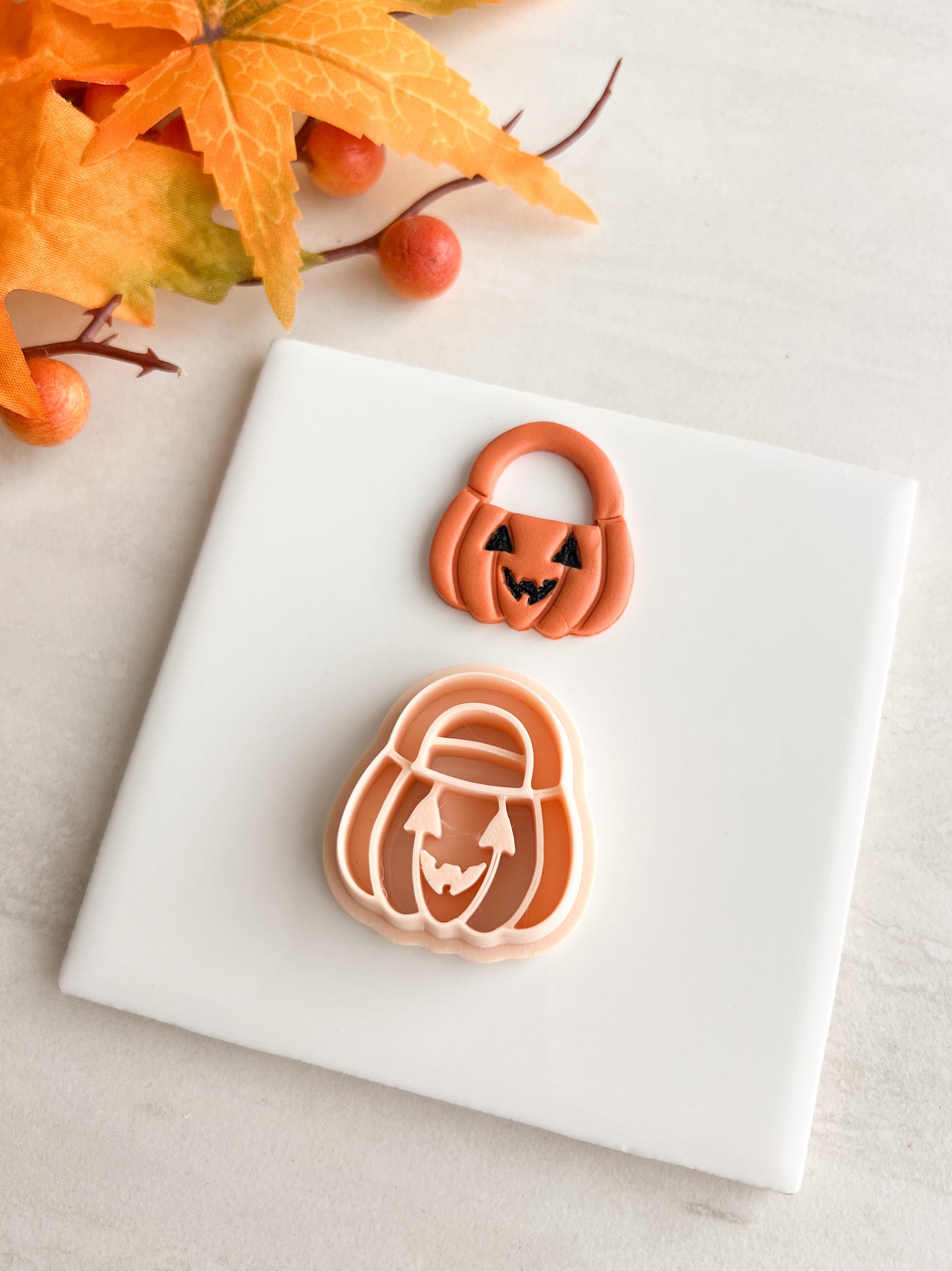 Trick or Treat Bucket No. 2 Clay Cutter | Trick or Treat Bucket Polymer Clay Cutter for DIY Halloween Earrings Spooky Jewelry and Handmade Halloween Accessories