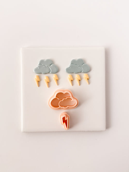 Cute Storm Cloud Dangle Clay Cutter | Storm Cloud Polymer Clay Cutter for DIY Weather Earrings Cute Jewelry and Handmade Rain-Themed Accessories