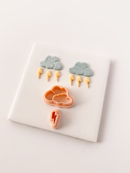 Cute Storm Cloud Dangle Clay Cutter | Storm Cloud Polymer Clay Cutter for DIY Weather Earrings Cute Jewelry and Handmade Rain-Themed Accessories