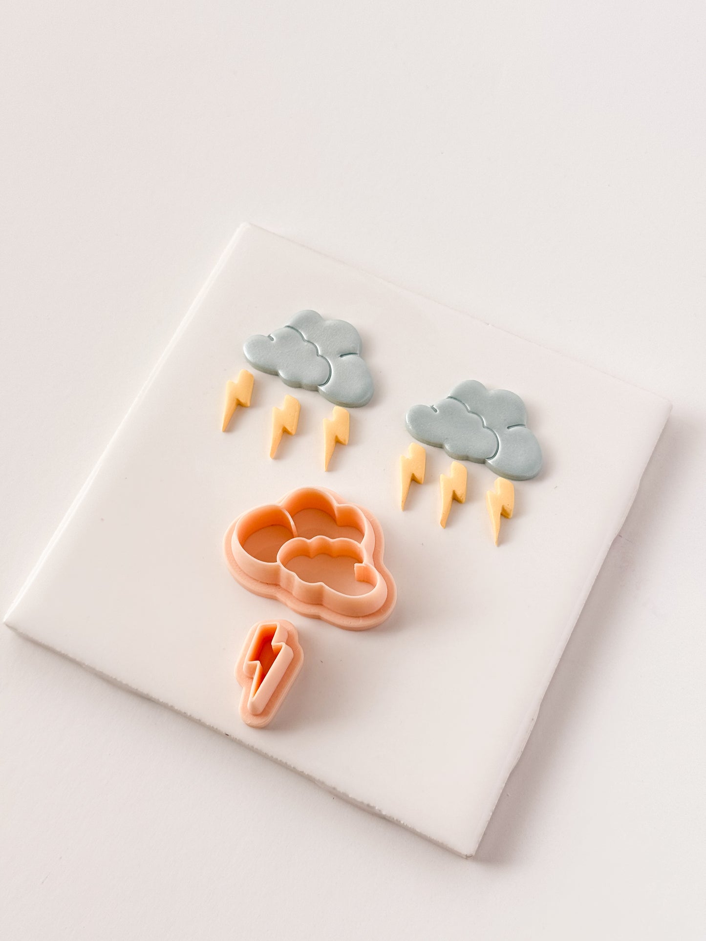 Cute Storm Cloud Dangle Clay Cutter | Storm Cloud Polymer Clay Cutter for DIY Weather Earrings Cute Jewelry and Handmade Rain-Themed Accessories
